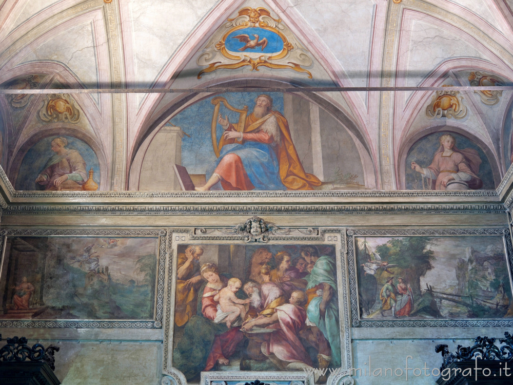 Milan (Italy) - Frescoes in the sacristy of the church of Sant'Alessandro in Zebedia above the entrance door